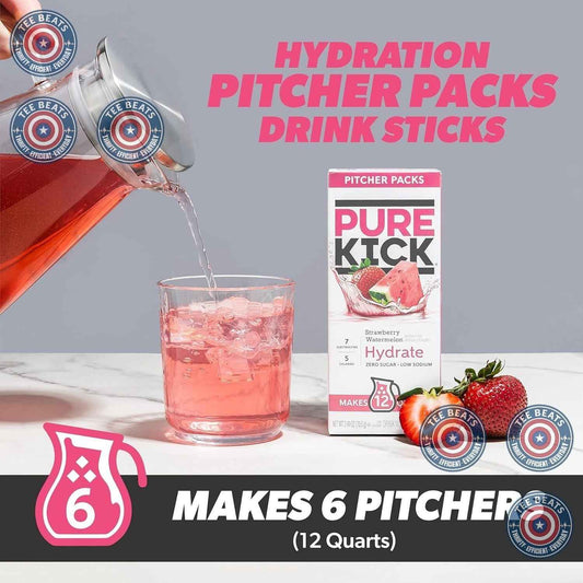 Pure Kick Hydration Pitcher Pack – Portable Electrolyte Drink for Camping and Patio Days