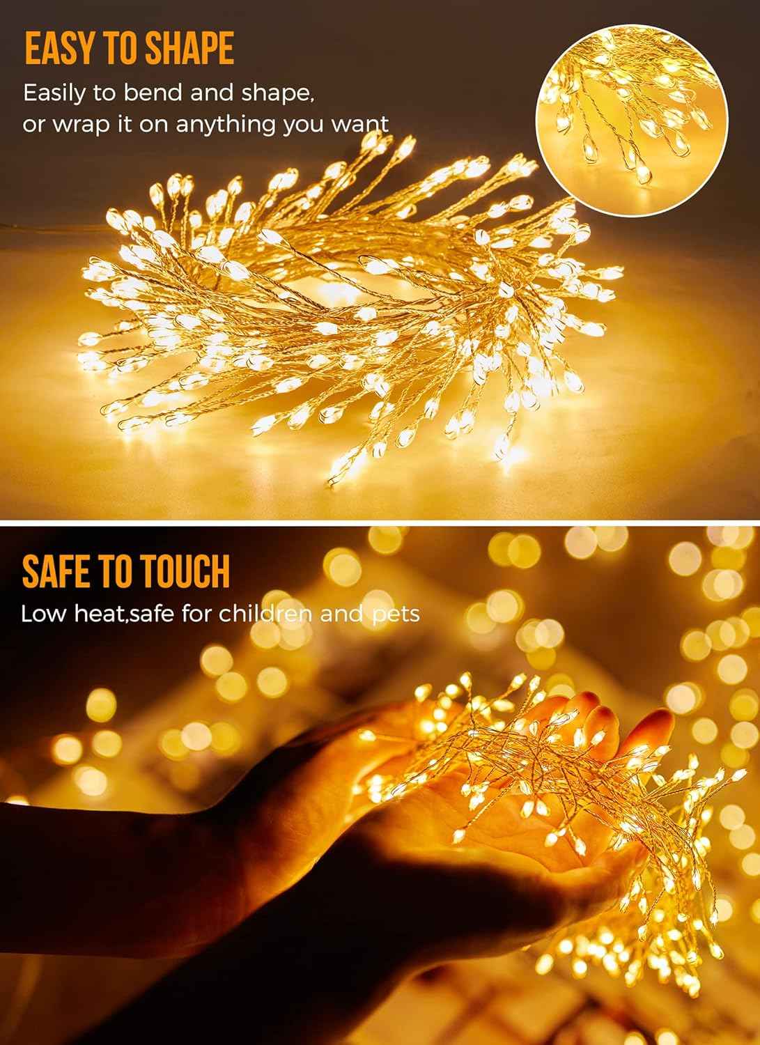 Brightown Fairy Lights for Kids Room – Battery Operated 10ft 120 LED Cool to Touch String Lights Safe for Nursery and Playroom