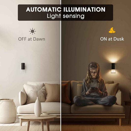 Briignite Modern LED Night Light Plug in – Up and Down Wall Wash Accent Light for Living Room and Bedroom Decor