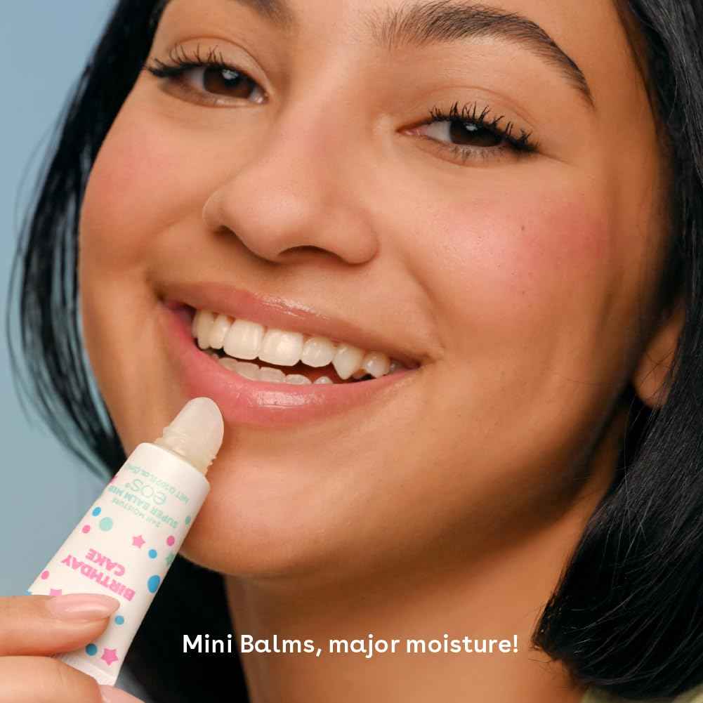 eos 24H Moisture Super Balm Minis – Crème de la Crème Holiday Stocking Stuffer for Women, 3-Pack Sensitive Skin Lip Mask