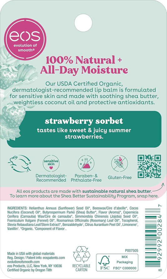 eos Organic Lip Balm Sphere – Mindful Self-Care Lip Hydration for Your Bath and Bedtime Routine