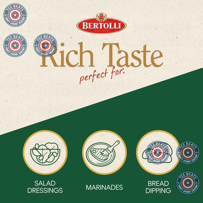 Bertolli Extra Virgin Olive Oil Rich Taste 32 fl oz – Bread Dipping and Vinaigrette Essential for Home Kitchens