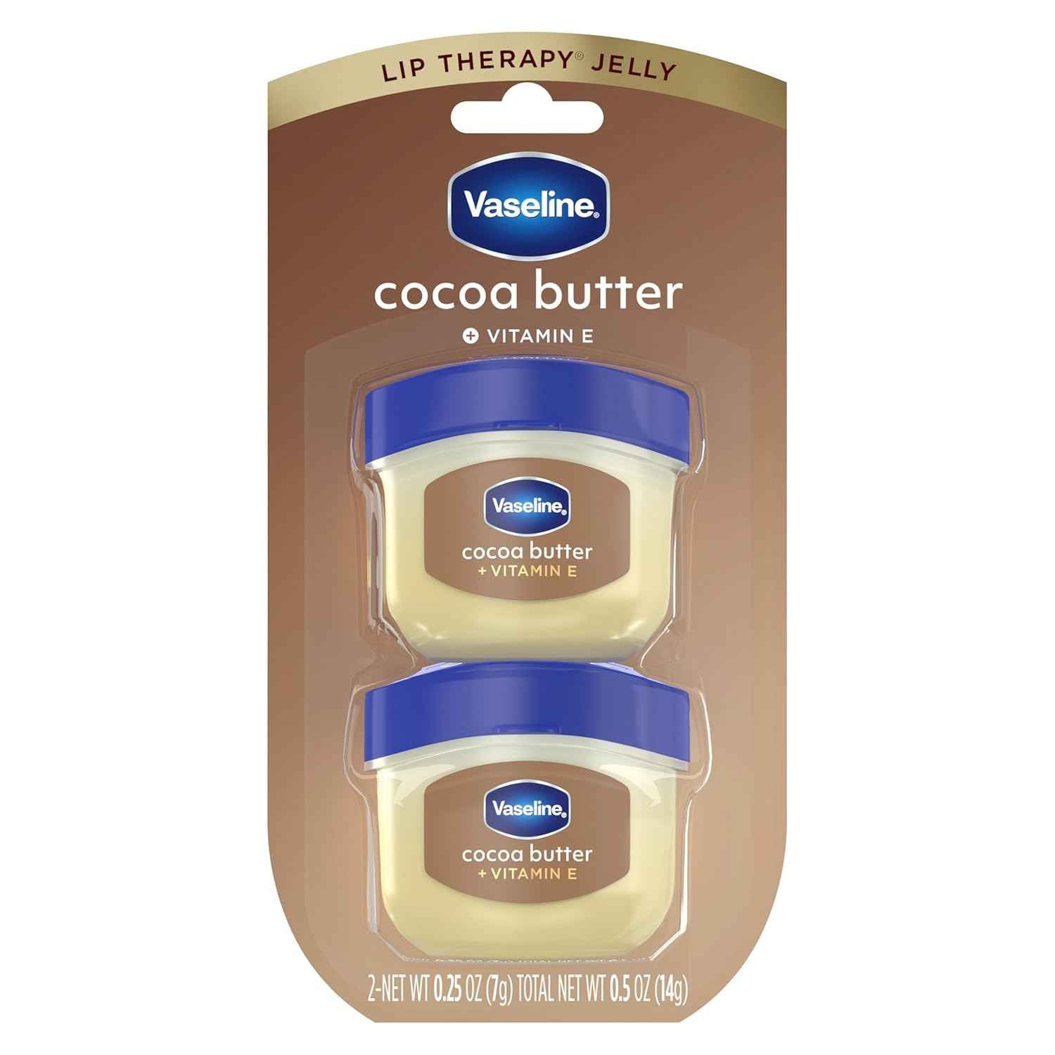 Vaseline Cocoa Butter Mini Lip Balm 2 Pack – Clean Design Everyday Lip Care, No-Clutter Pocket Essential