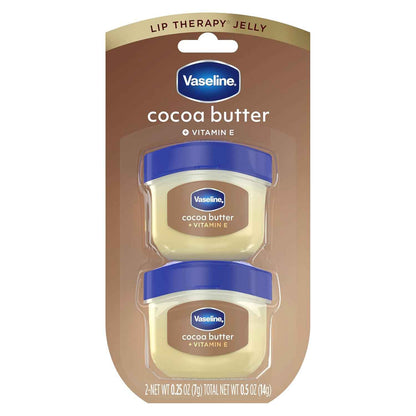 Vaseline Cocoa Butter Mini Lip Balm 2 Pack – Clean Design Everyday Lip Care, No-Clutter Pocket Essential