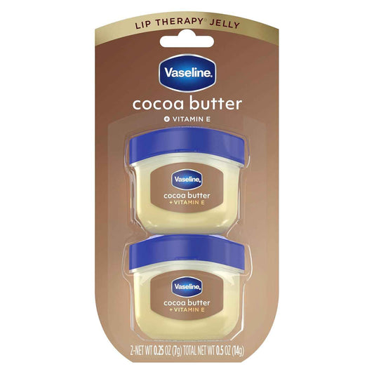 Vaseline Cocoa Butter Mini Lip Balm 2 Pack – Clean Design Everyday Lip Care, No-Clutter Pocket Essential