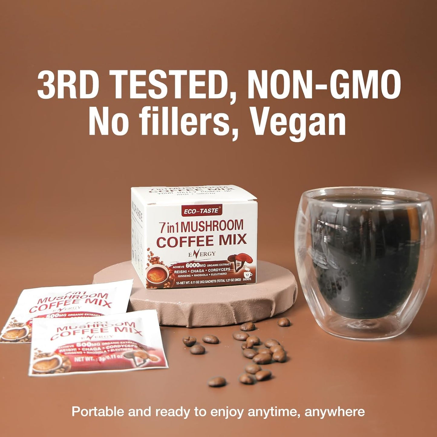 0.58 cents per serving, roughly half the cost of equivalent premium mushroom coffee brands