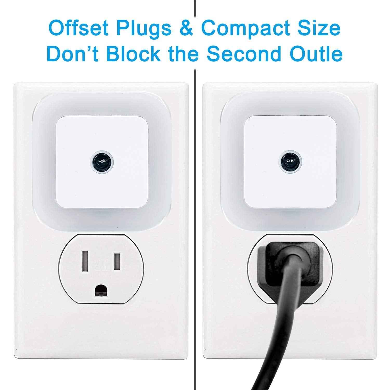 Uigos LED Night Light – Compact Plug-in Dusk to Dawn Light for Clean Modern Interiors, 6-Pack Set