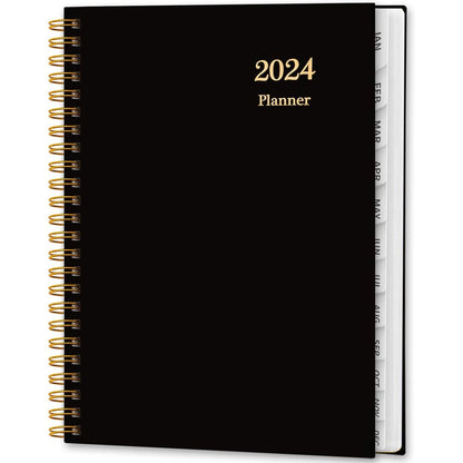 2024_Planner_-_Weekly_and_Monthly_Planner_from_January_2024_-_December_2024,_2024_Daily_Planner_Notebook_with_12_Monthly_Tabs,_Spiral_Twin-Wire_Binding,_6.3"_x_8.4"