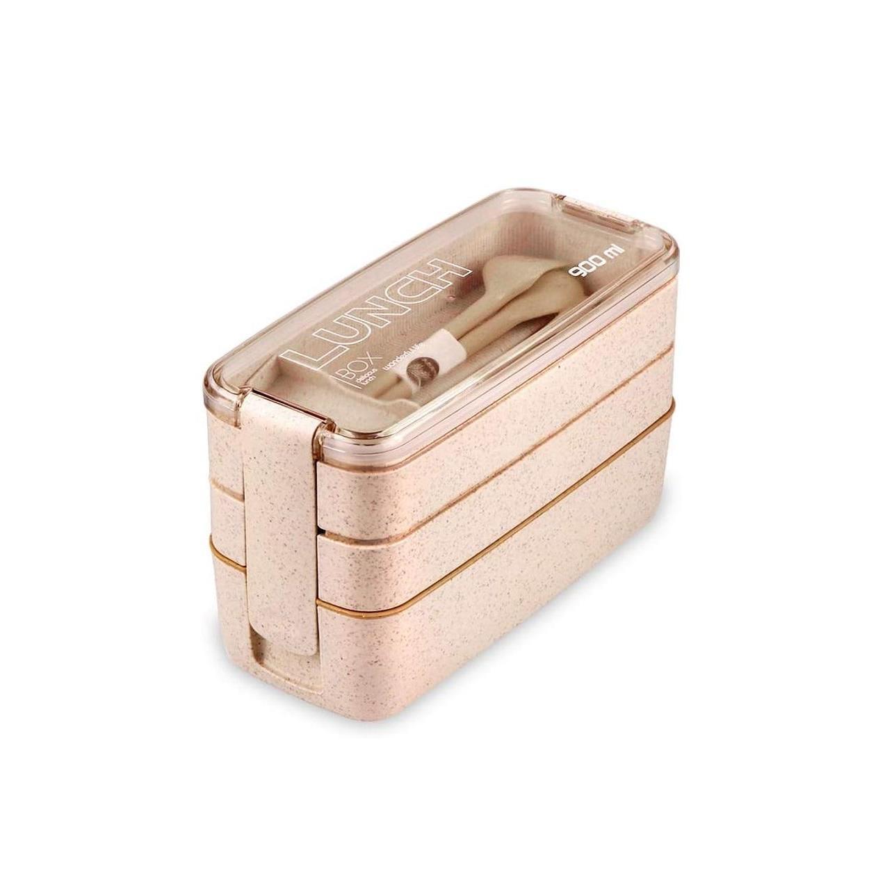 Iteryn_Bento_Adults_Lunch_Box,_Stackable,_3-In-1_Compartment_-_Wheat_Straw,_Leakproof_Eco-Friendly_Meal_Prep_Containers_Tableware