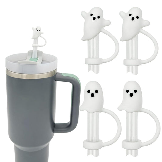 Cute_Ghost_Straw_Covers_Cap_Compatible_with_Stanley_Cup_30_40_oz,_4PCS_Silicone_Reusable_Drinking_Straw_Topper_Including_2_styles,_Funny_Tumbler_Accessories_Perfect_Halloween_Decorations