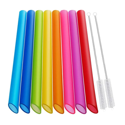 8_Pcs_Reusable_Boba_Straws_&_Smoothie_Straws_-_Multi_Colors_Jumbo_Wide_Reusable_Straws,_BPA_FREE_Food-Grade_Plastic_Straws_for_Bubble_Tea(Tapioca,_Boba_Pearls),_Milkshakes_with__Brushes