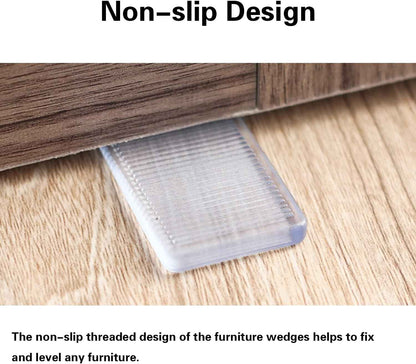 8 Pcs Clear Shims – Barely-There Furniture Leveler for Clutter-Free Minimalist Bedrooms