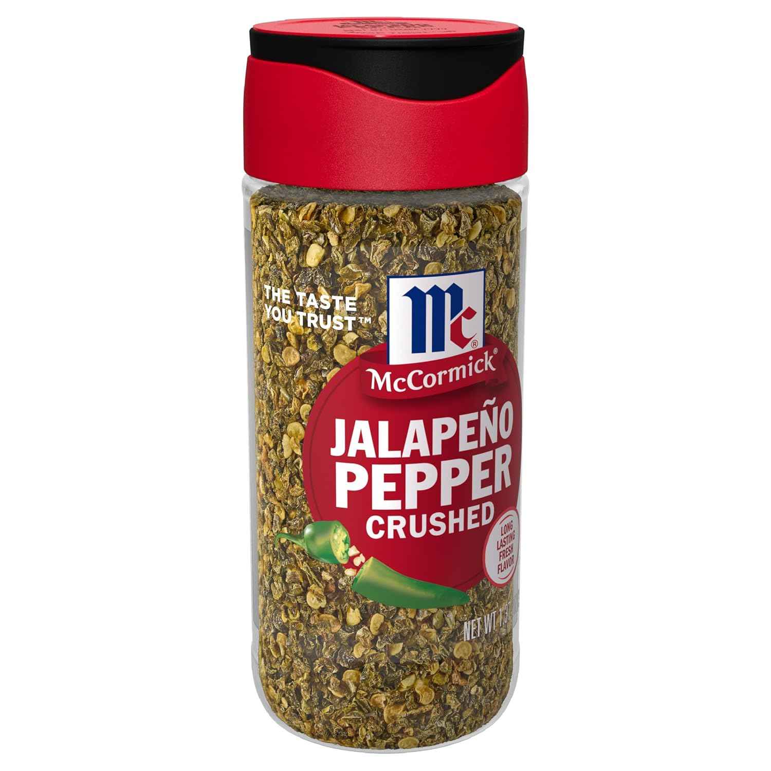 McCormick Crushed Jalapeño Pepper, 1.37 oz — One Clean Ingredient for a Clutter-Free Spice Rack, No Additives or Added Sodium