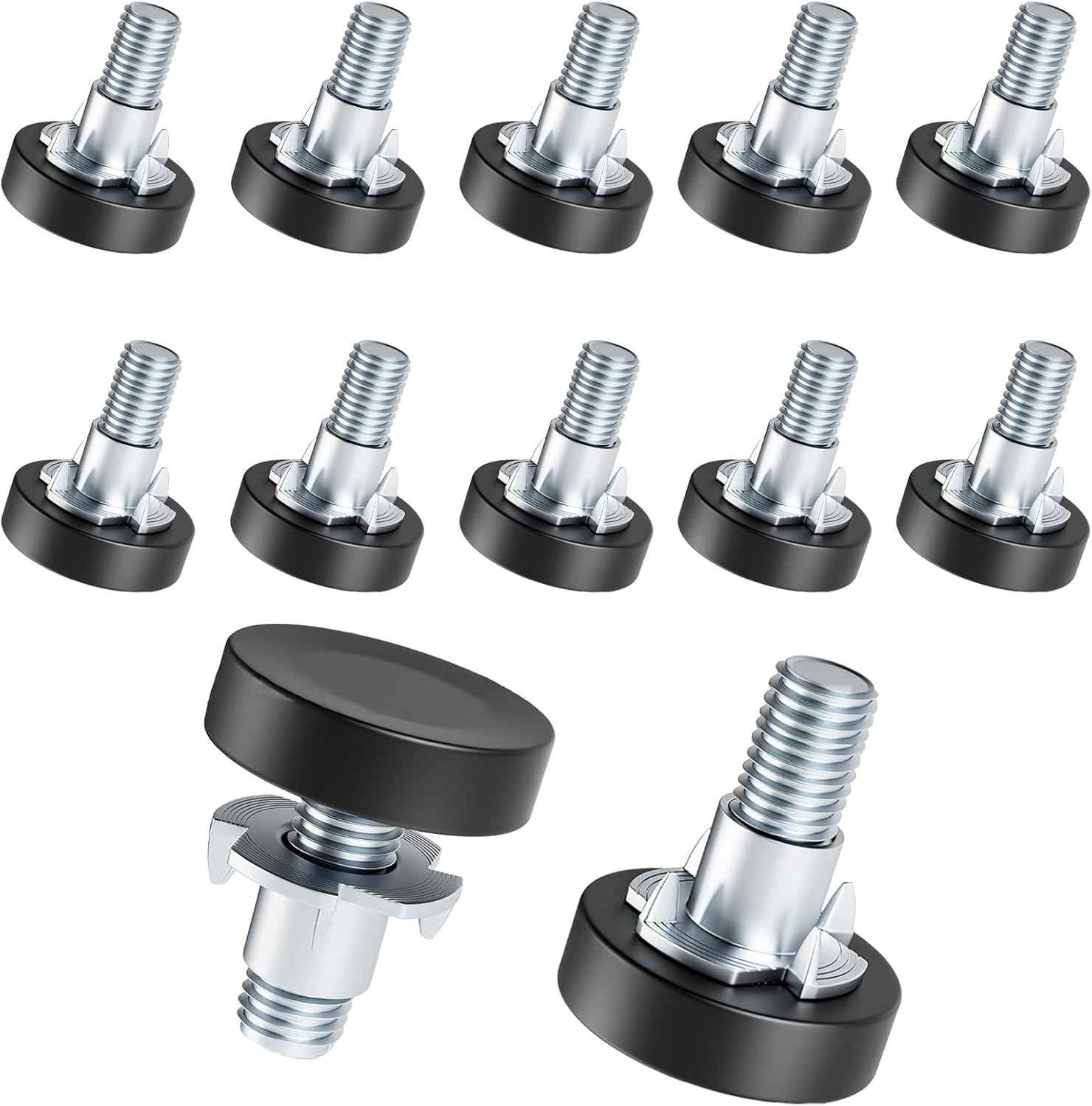 Skywin Adjustable Furniture Levelers – Clean-Line Furniture Stabilizer for Uncluttered Homes, T-Nut 12-Pack