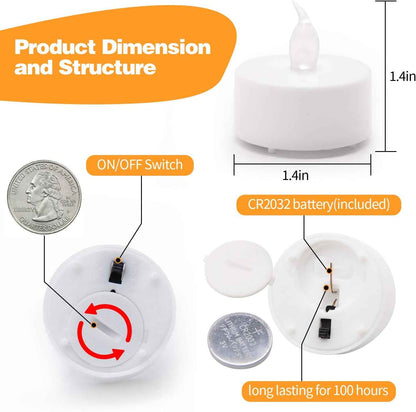 KOABY LED Tea Lights – Flickering Votive Candles for Living Room Mantle and Shelf Styling