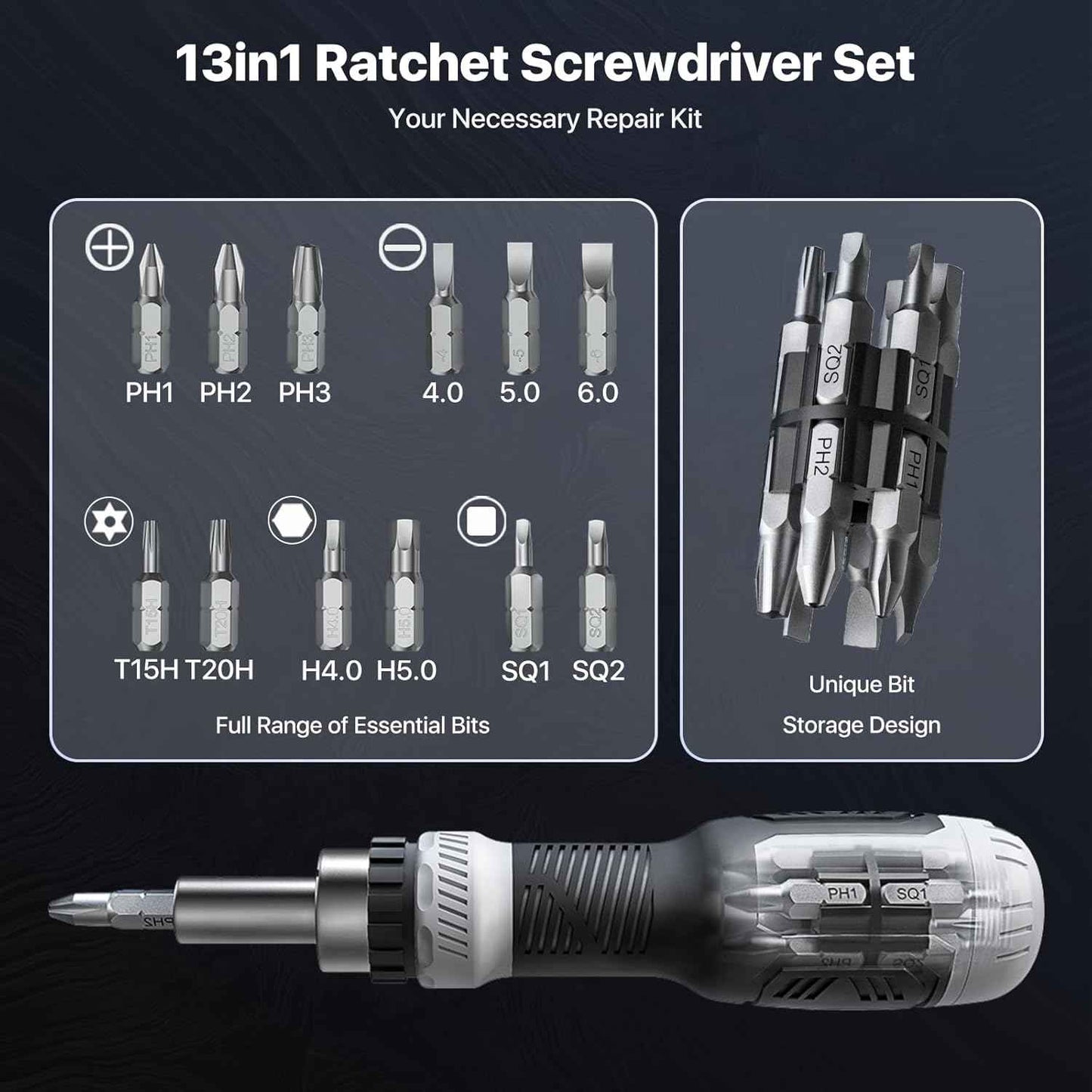 Wesdut 13-in-1 Ratchet Screwdriver – Faster Furniture Assembly for the Home Office Setup