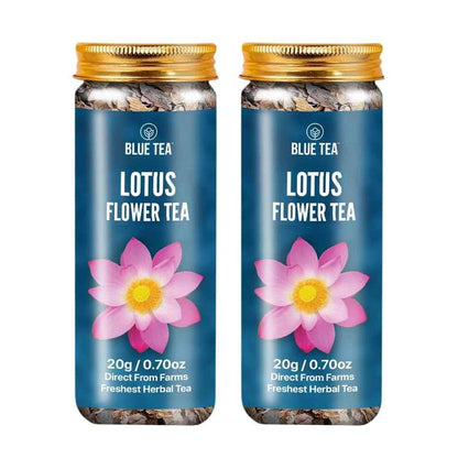 Blue Tea Lotus Flower Tea - 1.40 Oz - 20 Cups | Post-Yoga & Meditation Recovery Drink | Caffeine-Free Floral Infusion for Mindful Practice
