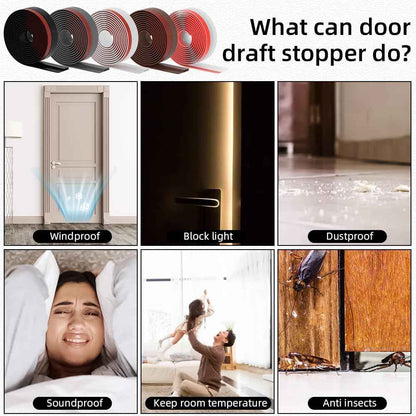 Door Draft Stopper – Minimalist Brown Weather Stripping That Complements Hardwood Floors and Cozy Bedrooms