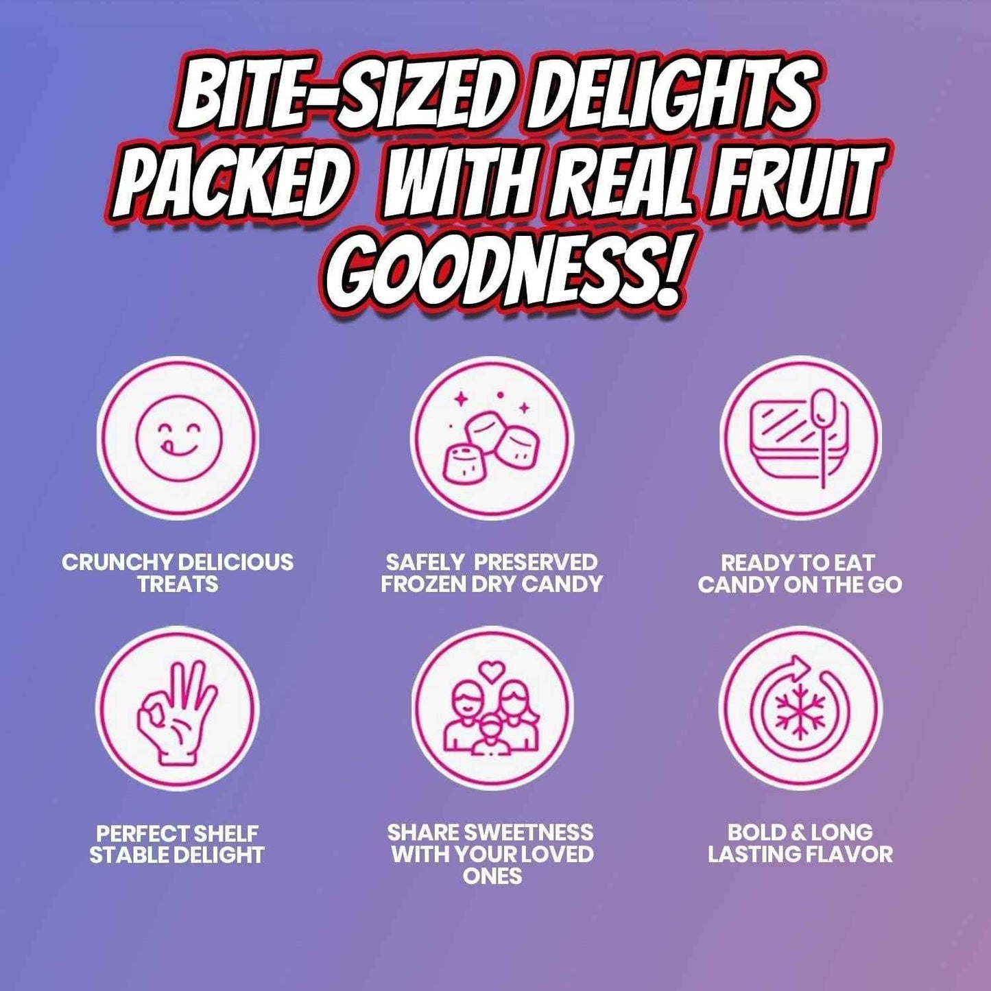 Bliss Life Freeze Dried Candy Variety Pack for School Snacks and Playdate Treats, 1.5oz Kid-Friendly Crunchy Bags