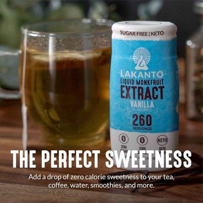 Lakanto Liquid Monk Fruit Drops Vanilla — Mindful Morning Coffee Ritual for Stable Blood Sugar and Calm Focus