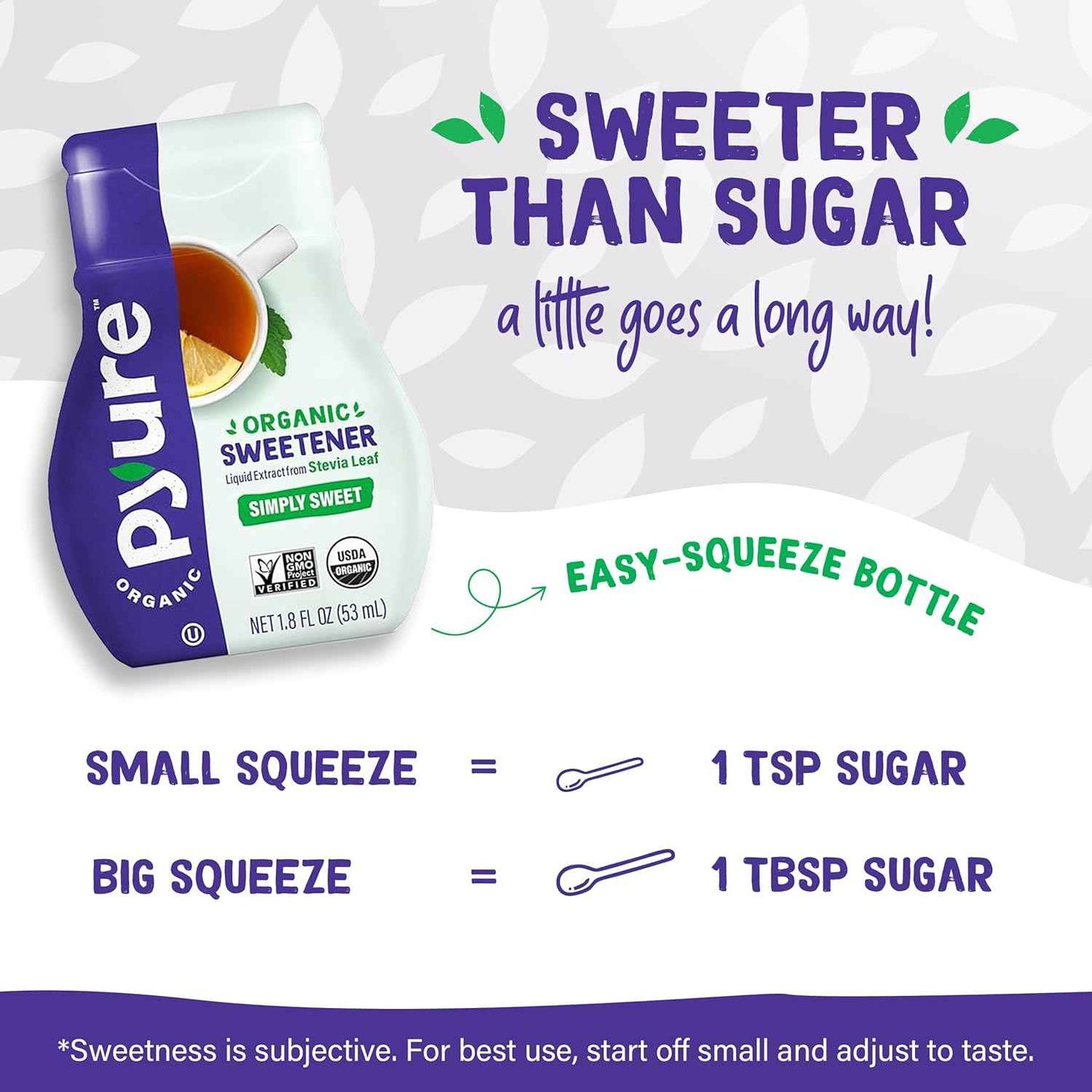 Pyure Organic Liquid Stevia – Zero Carb Sweetener for Clutter Free Countertops