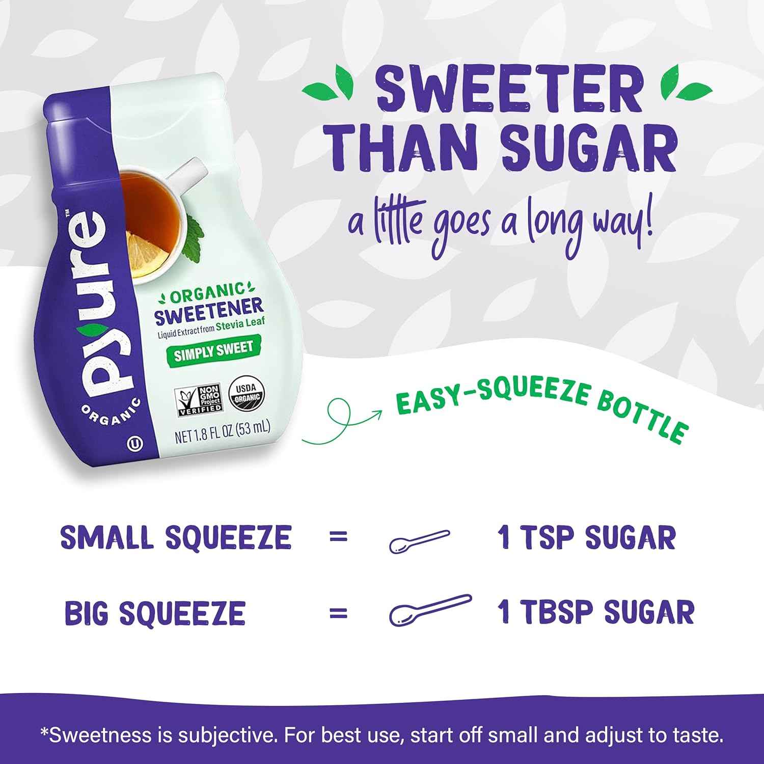 Pyure Organic Liquid Stevia – Zero Carb Sweetener for Clutter Free Countertops