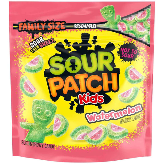 SOUR PATCH KIDS Watermelon Soft & Chewy Candy – Fun Birthday Gift Basket Filler for Kids and Teens, 1.8 lb Bag