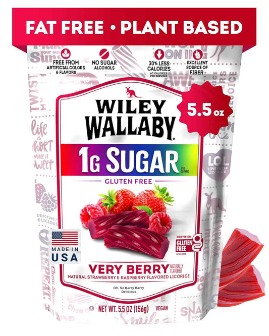 Wiley Wallaby Very Berry & Watermelon Variety Pack – Thoughtful Low Sugar Gift for Diet-Conscious Friends