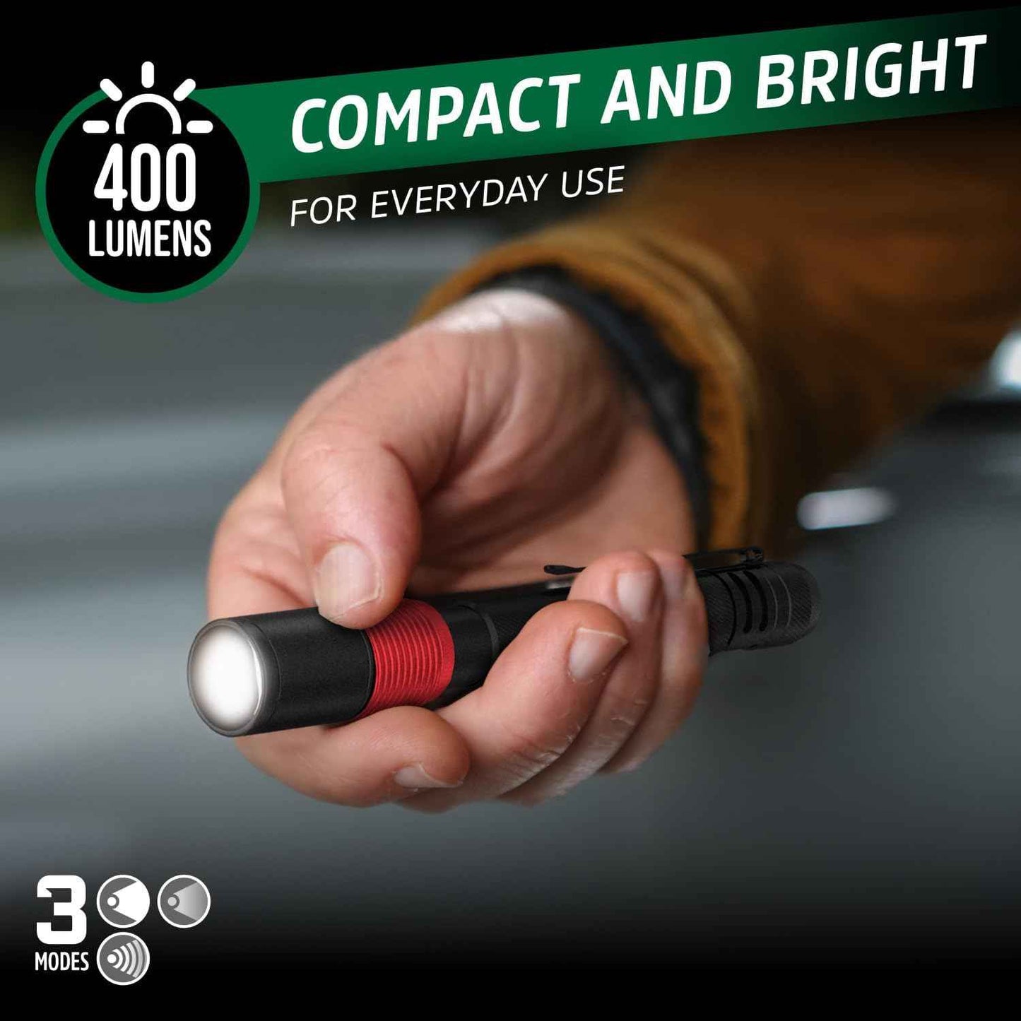 Energizer X400 Pocket Flashlight for Hikers, IPX4 Beam for Backyard and Campsite Use After Dark