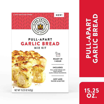 King Arthur Baking Company Pull-Apart Garlic Bread Mix Kit – Quick Weeknight Pasta Side for Busy Home Cooks