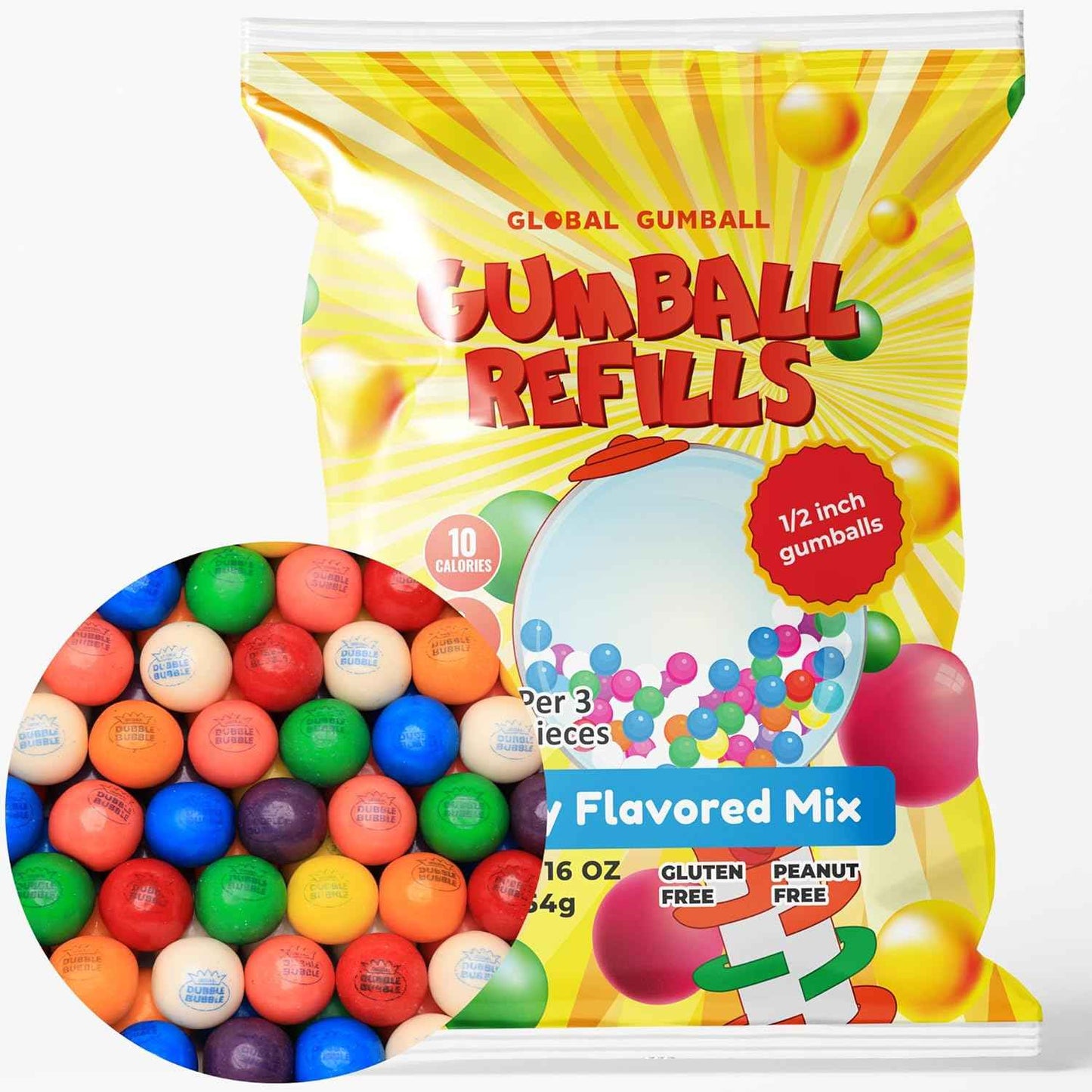 Gluten Free Gumballs 1lb Safe Classroom Reward and Daycare Treat Refill Pack