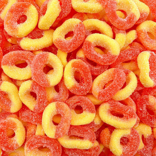Peachful Peach Rings Gummy Candy | 1lb Bulk Bag | Sweet Easter Gift for Grandchildren and Grandkids