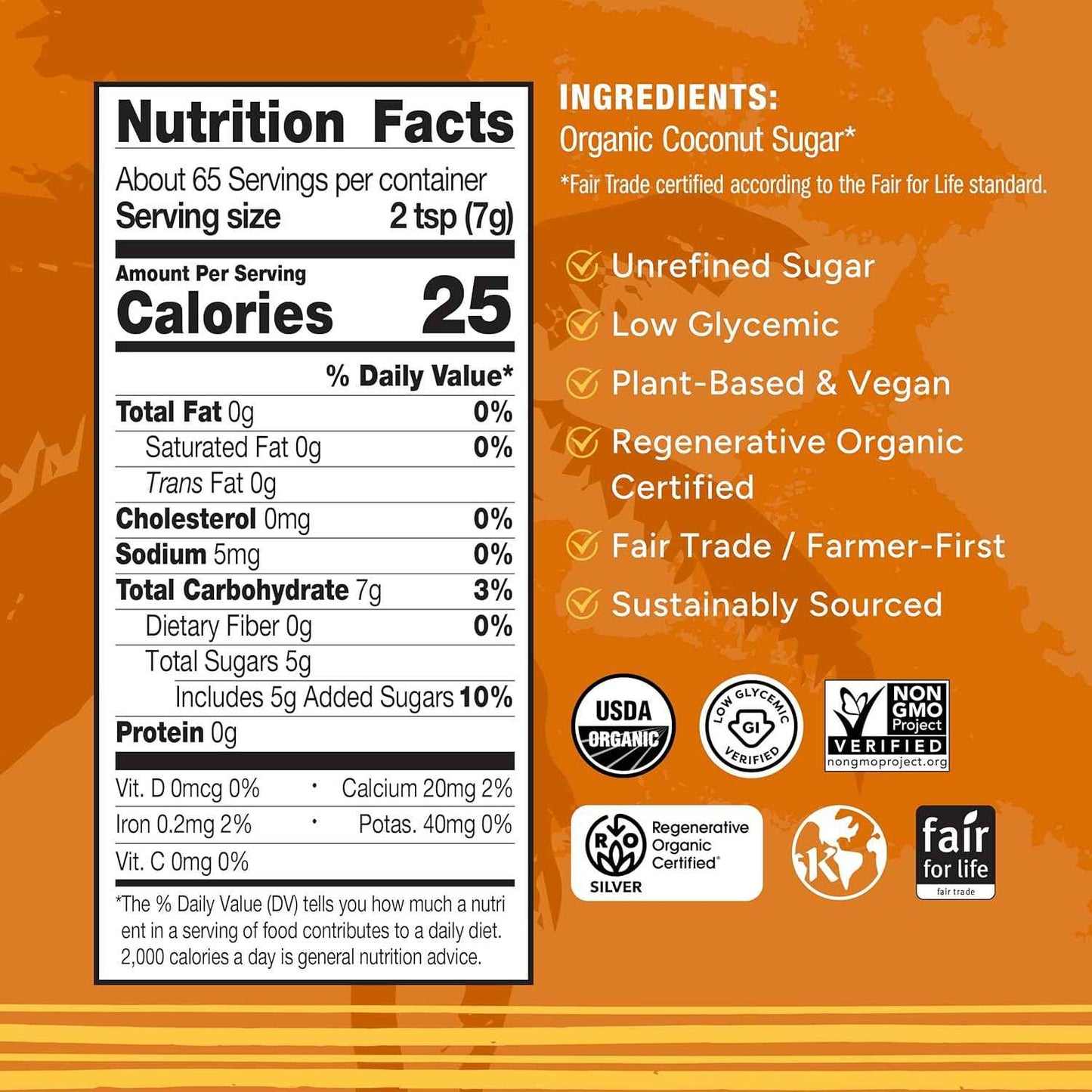 Big Tree Farms Organic Brown Coconut Sugar – Family-Friendly Sweetener for Kid Snack Time, 1 lb