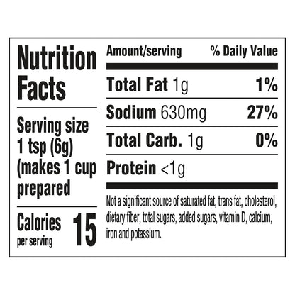 1 teaspoon equivalence equals 1 bouillon cube or 1 cup of prepared stock
