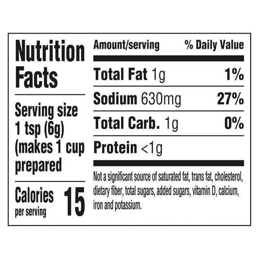 1 teaspoon equivalence equals 1 bouillon cube or 1 cup of prepared stock
