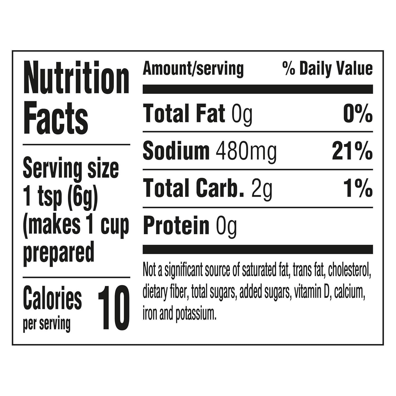 1 teaspoon portion equals 1 bouillon cube or 1 cup of stock for simple measurement