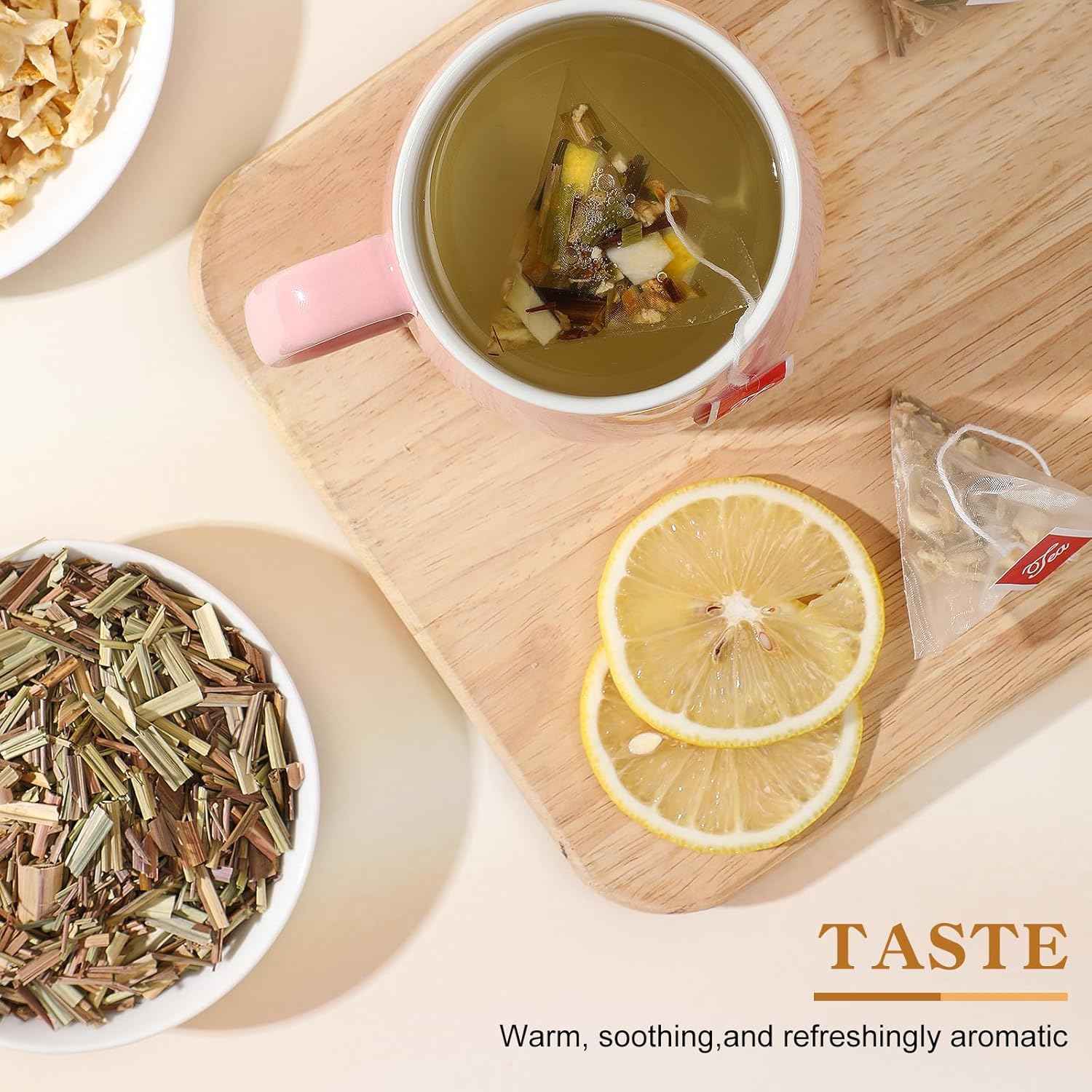 FullChea Lemon Ginger Herbal Tea – Elegant Housewarming Present for the Tea Lover in Your Life