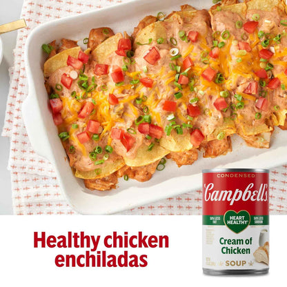 Campbell's Condensed Heart Healthy Cream of Chicken Soup, 3 Minute Microwave Lunch for Quick Work Breaks