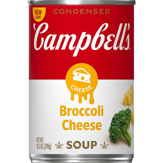 Campbell's Condensed Broccoli Cheese Soup, 10.5 oz Can – Pantry Staple for Work-from-Home Lunch Breaks