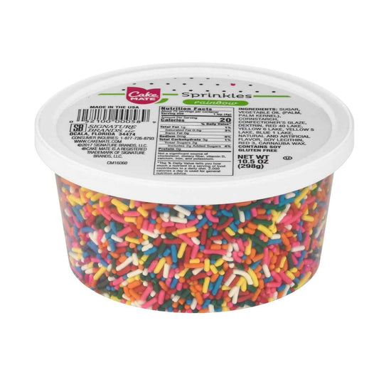Cake Mate Rainbow Sprinkles – Eye-Catching Colorful Topping for Aesthetic Home Dessert Displays, Ice Cream Bars, and Pancake Stations, 10.5 oz