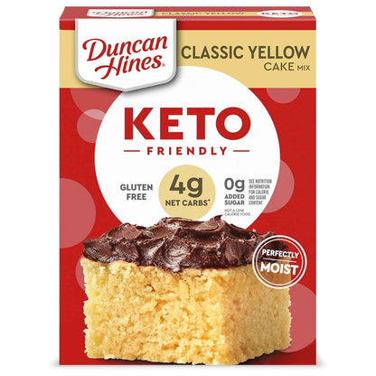 Duncan Hines Keto Friendly Classic Yellow Cake Mix – Gluten Free Birthday Gift Basket Addition for Diabetic Friends