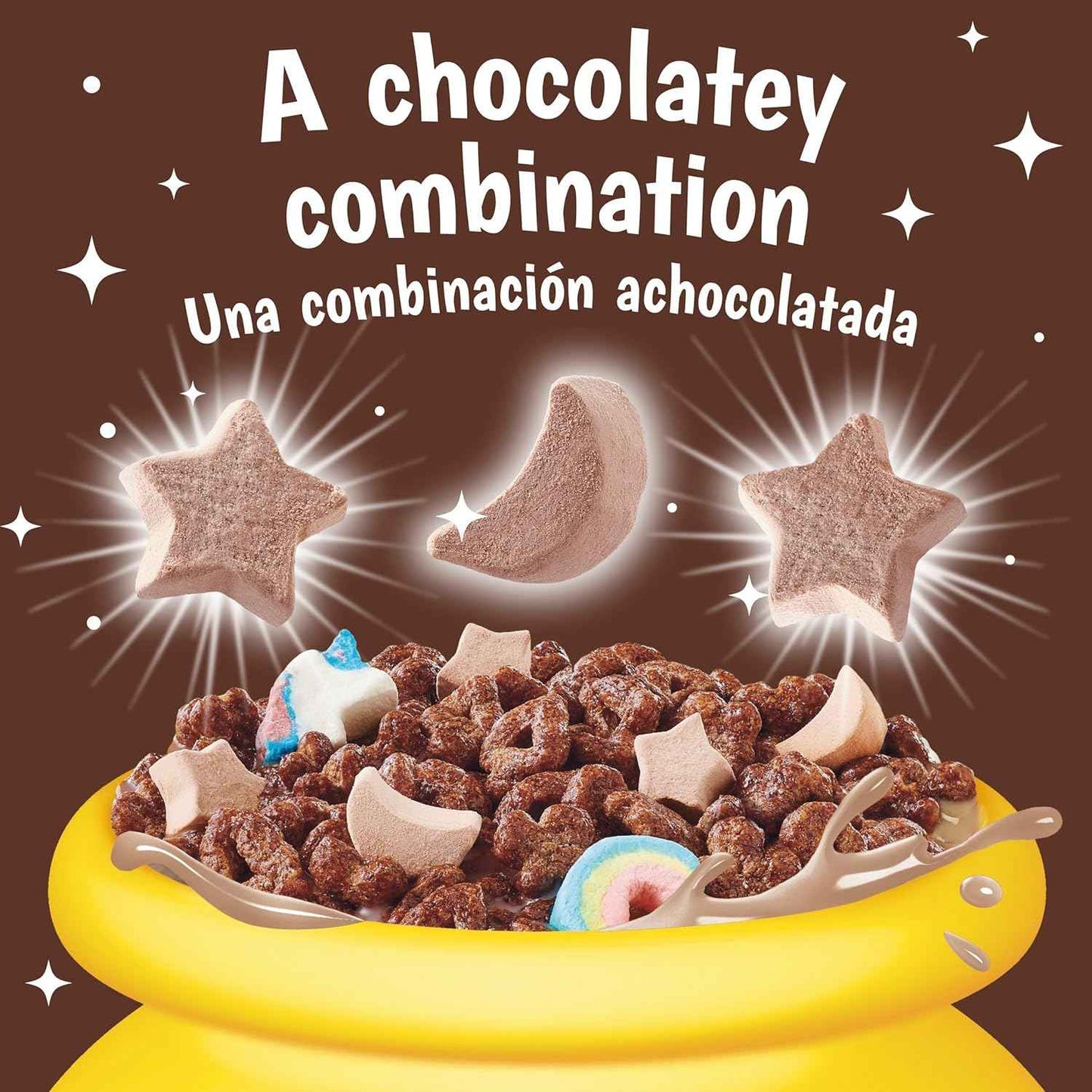 Lucky Charms Chocolatey Chocolate Cereal with Marshmallows – Kids Breakfast Cereal for the Family Pantry, Made with Whole Grain, 10.6 oz