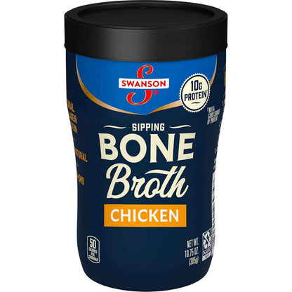 Swanson Sipping Chicken Bone Broth – Uncluttered Pantry Staple Cup, Clean-Ingredient Single-Serve Broth