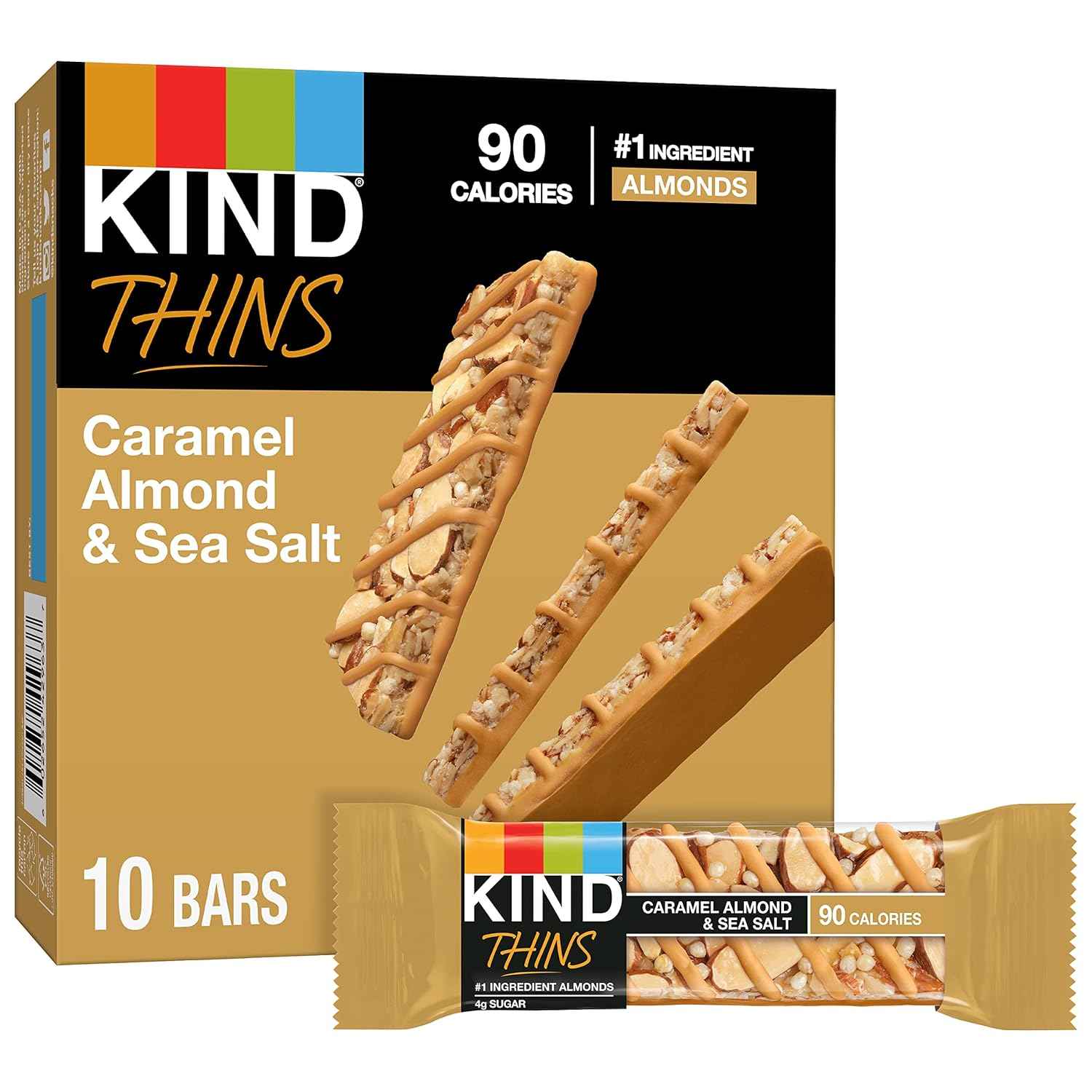 KIND THINS Caramel Almond & Sea Salt – 100-Calorie Snack for Calorie-Conscious Home Office and Pantry Routines
