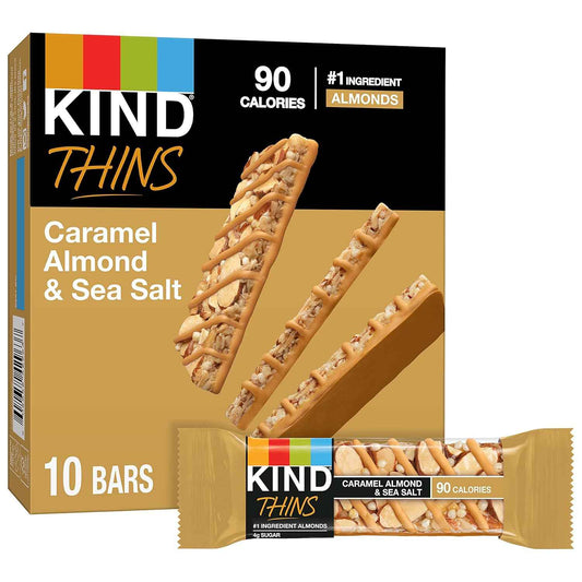 KIND THINS Caramel Almond & Sea Salt – 100-Calorie Snack for Calorie-Conscious Home Office and Pantry Routines
