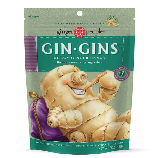 GIN GINS Original Ginger Chews – Thoughtful Mother's Day Gift Basket Addition for Expectant Moms, 3oz Bag