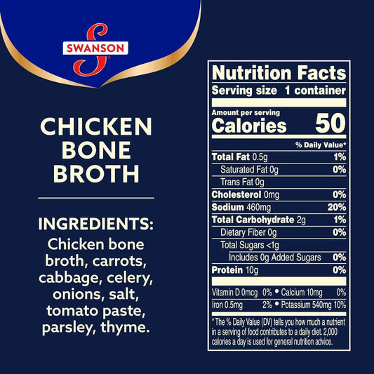 Swanson Sipping Chicken Bone Broth – Uncluttered Pantry Staple Cup, Clean-Ingredient Single-Serve Broth