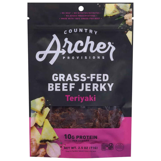 Country Archer Grass Fed Beef Jerky – Shelf-Stable Camp Fuel, 2.5 oz Single-Serve