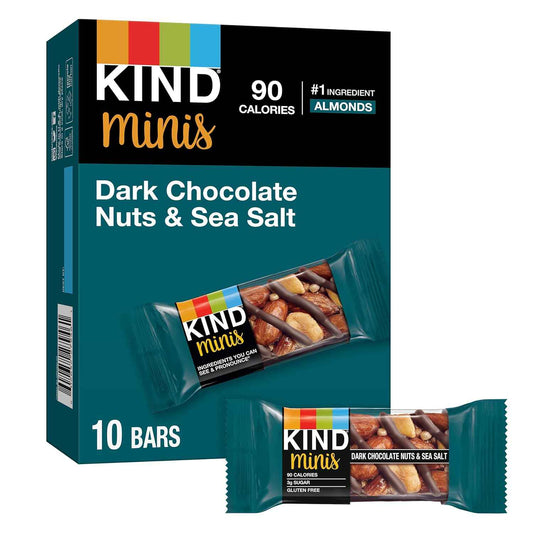 KIND Minis Dark Chocolate Nuts & Sea Salt – Blood Sugar Friendly Snack for Mindful Wellness Routines
