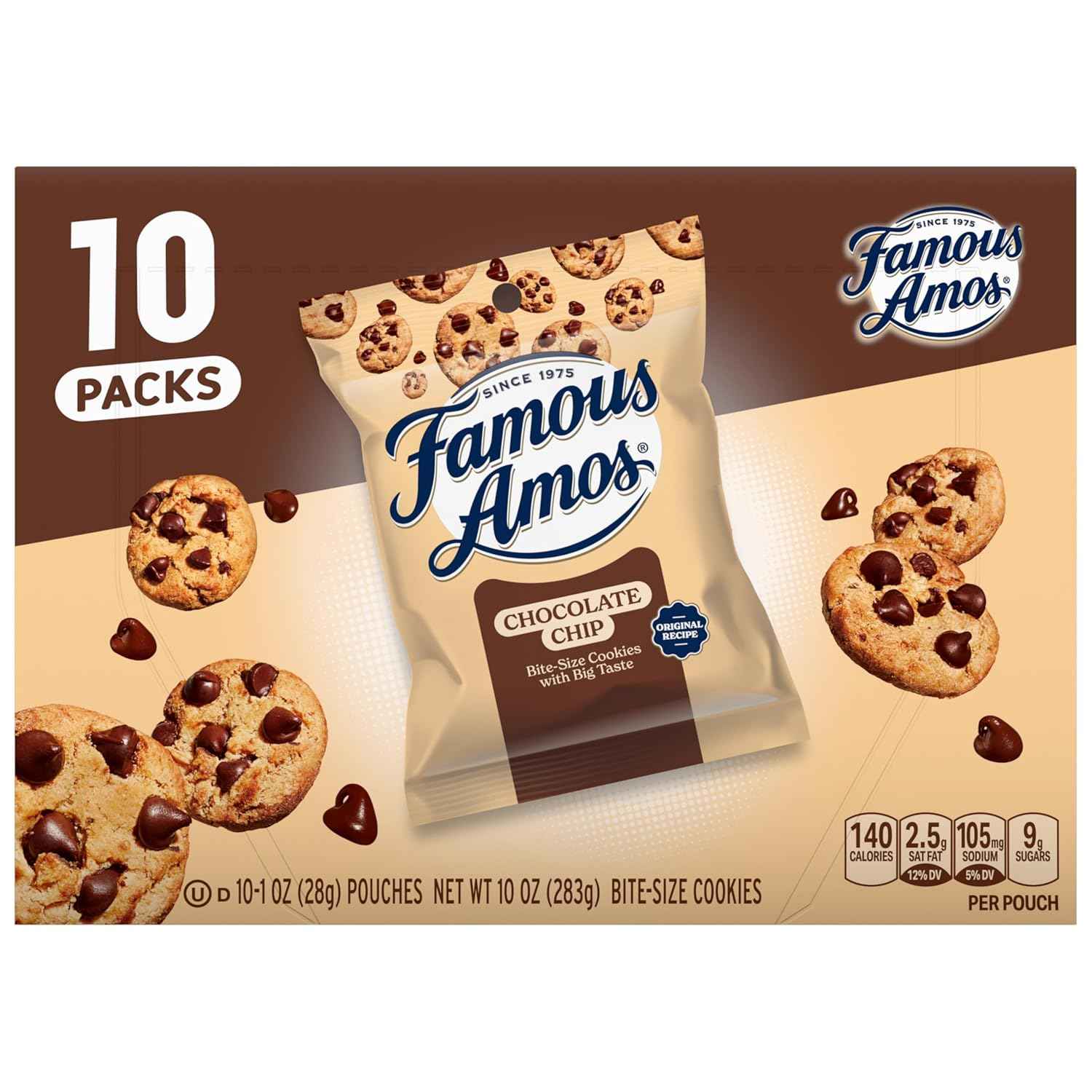 Famous Amos Classic Mini Cookies Individually Wrapped Sweet Treat Gift Basket Addition for Holidays